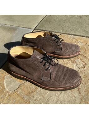 Vintage 90s Made in Italy Suede Pattern Brown Desert Boots